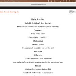 Hilton Tavern Brewing Company - They would not honor the Wednesday wing special that is on their website.