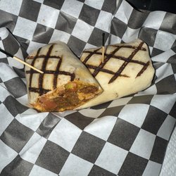 Devlins Deuce - Beef burrito with grill marks.