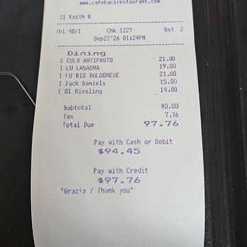 Cafe Baci - Italian Near Me - Westbury, New York