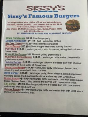 Menu photo 8 Sissy's Dive Lamesa, TX