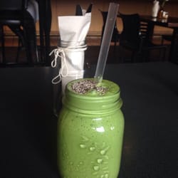 Two Birds Eatery - Green tease smoothie. Spinach, pineapple, coconut water, avo and banana. Pretty tasty!