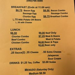 The Burrito Shop - The menu if interested