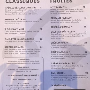 Cosmos Café - Menu part four - Breakfast & Brunch Near Me - Quebec City, Quebec Cosmos Café - Menu part four - Breakfast & Brunch Near Me - Quebec City, Quebec