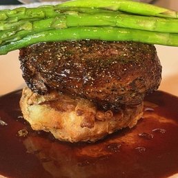 Filet with wine reduction sauce--delicious and beautifully presented! Filet with wine reduction sauce--delicious and beautifully presented!
