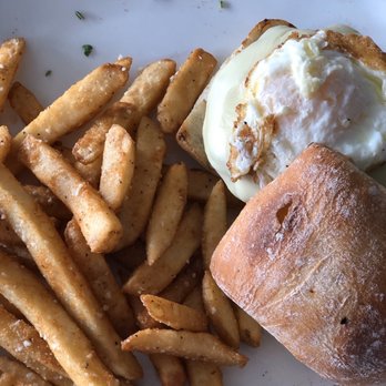 Meet Me Here - Meet Me There Egg Cheeseburger, plain as I requested with a perfectly crispy side of fries. - Desserts Near Me - Middlebury, Connecticut