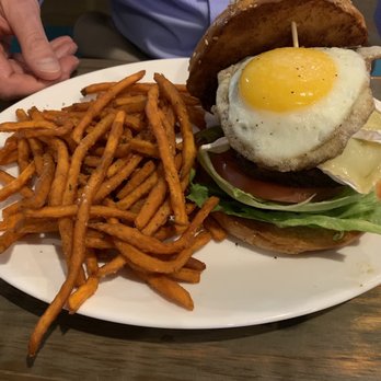 Mad Cow Grill - Another delicious burger with sweet potato fries! Huge! - American Near Me - Laurel, Maryland Mad Cow Grill - Another delicious burger with sweet potato fries! Huge! - American Near Me - Laurel, Maryland