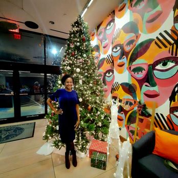 T.E. Harman Center - Lobby entrance all decorated for Christmas - Senior Centers Near Me - Sugar Land, Texas