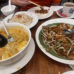 Laksa and char kway teow