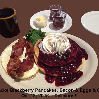 Flapjacks - Flapjacks Blackberry Pancakes, Bacon, Eggs & Coffee - Delicious! Oct 13, 2016 - Breakfast & Brunch Near Me - Sacramento, California