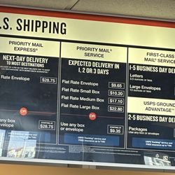 US Post Office - U.S.Shipping rates {12/4/2023}