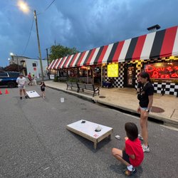 Dave's Pizza - Playing out front