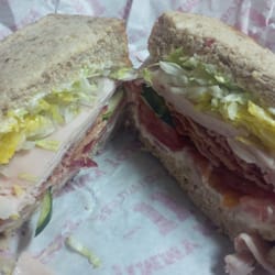 Jimmy John's - #16 Club Lulu (cucumber added) on 9-grain wheat. $5.95.