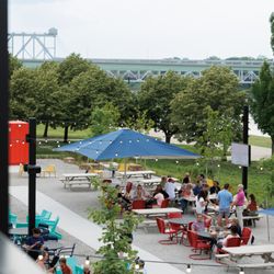 Two Birds One Stone - Patio with riverfront views