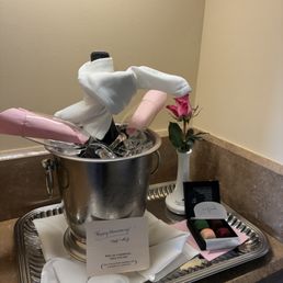 Complimentary champagne and chocolates Complimentary champagne and chocolates