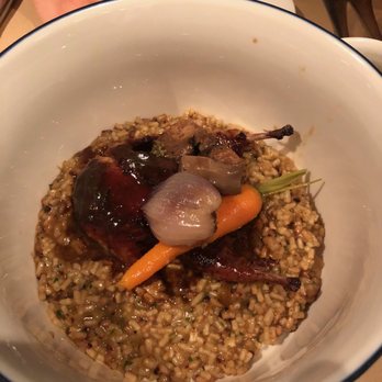 Mishiguene - Quail With Farfalach (ARS 520): Glazed Quail, Farfalaj Risotto, Candied Portobello Mushrooms and Glazed Carrots - Bars Near Me - Buenos Aires, C