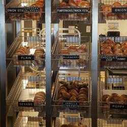 Shot of the bagel rack
