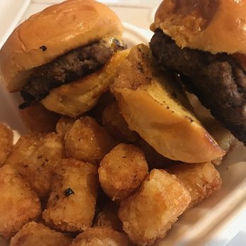 Burger Bench - Sliders off the kids' menu. You get 2 and they are good-sized and come with tots. Good deal. - American Near Me - Escondido, California Burger Bench - Sliders off the kids' menu. You get 2 and they are good-sized and come with tots. Good deal. - American Near Me - Escondido, California