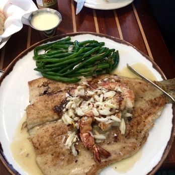 Pappas Seafood House - Second Course...Rainbow trout ,crab and shrimp and green beans. Large portions too. - Seafood Near Me - Webster, Texas Pappas Seafood House - Second Course...Rainbow trout ,crab and shrimp and green beans. Large portions too. - Seafood Near Me - Webster, Texas