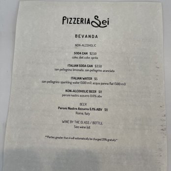 Sei Pizza Bar - Menu - Pizza Near Me - Los Angeles, California