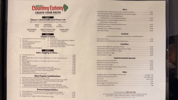 Menu photo 1 Adela’s Country Eatery Kaneohe, HI