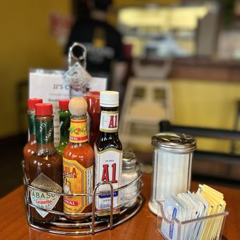 JJ's Caffe - All the sauces right on the table. Excellent! - Breakfast & Brunch Near Me - Portland, Oregon JJ's Caffe - All the sauces right on the table. Excellent! - Breakfast & Brunch Near Me - Portland, Oregon