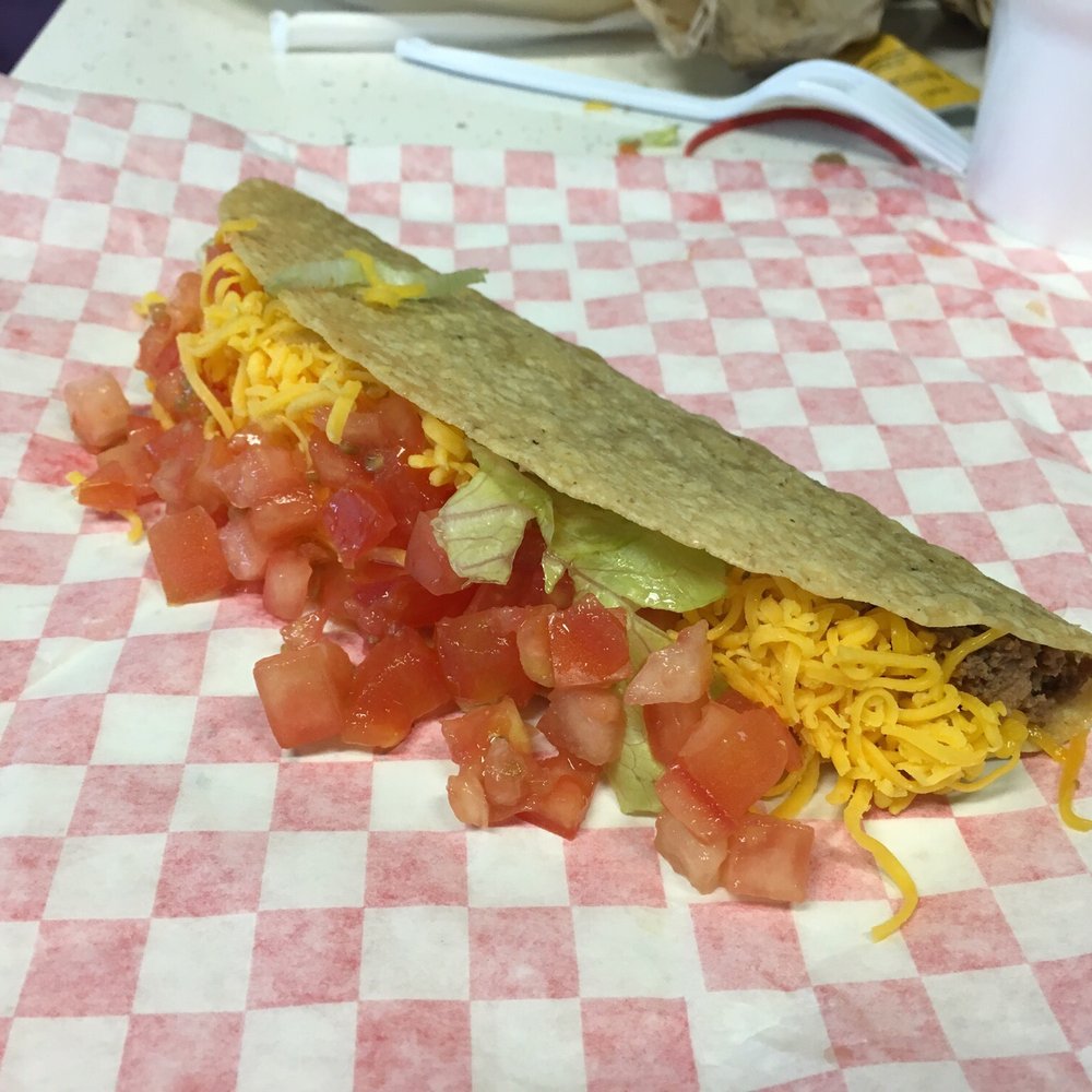 a taco on a checkered paper