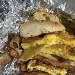 Georgie's Deli and Bagel Company - Bacon egg and cheese bagel.
