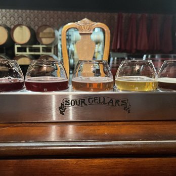 Sour Cellars - a flight of beer glasses - Breweries Near Me - Rancho Cucamonga, California Sour Cellars - a flight of beer glasses - Breweries Near Me - Rancho Cucamonga, California