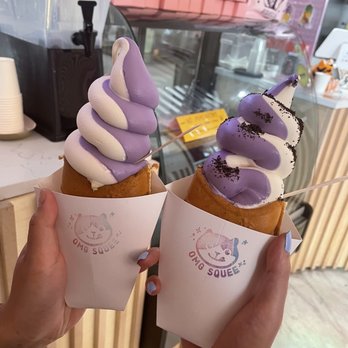 Omg Squee - Banana milk + ube swirl taeyaki sundaes! - Desserts Near Me - Austin, Texas Omg Squee - Banana milk + ube swirl taeyaki sundaes! - Desserts Near Me - Austin, Texas