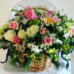 Plum Floral Arrangements - Funeral Basket