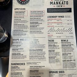 Boulder Tap House - Front if the menu