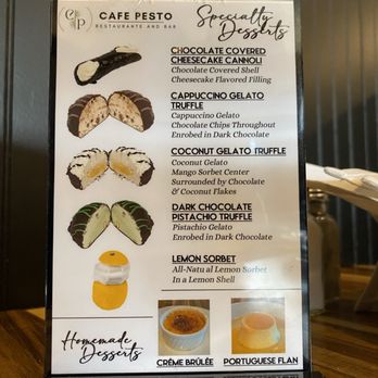 Cafe Pesto's - Dessert Menu - Part 2 - Italian Near Me - Farmington, Connecticut Cafe Pesto's - Dessert Menu - Part 2 - Italian Near Me - Farmington, Connecticut