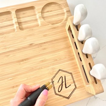 Betty Ling Calligraphy - Wood burning on a wood serving board - Calligraphy Near Me