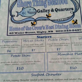 The Crow's Nest - Part of the menu - Seafood Near Me - Digby, Nova Scotia The Crow's Nest - Part of the menu - Seafood Near Me - Digby, Nova Scotia