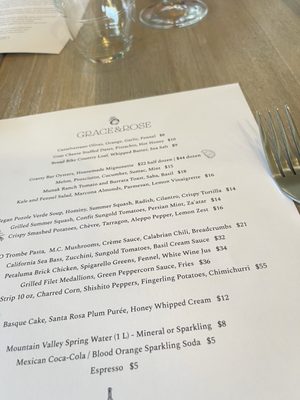 Menu photo 6 Grace & Rose Paso Robles, CA