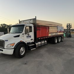 Dufrene Building Materials - Truck delivering building materials and lumber products - Pensacola, FL Dufrene Building Materials