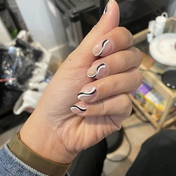 Vida Nail Spa - Black and white wavy lines - Nail Salons Near Me - Oakley, California Vida Nail Spa - Black and white wavy lines - Nail Salons Near Me - Oakley, California