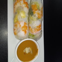Viet Deli - Other side of my fresh rolls - look how big and look at that peanut sauce! The best!
