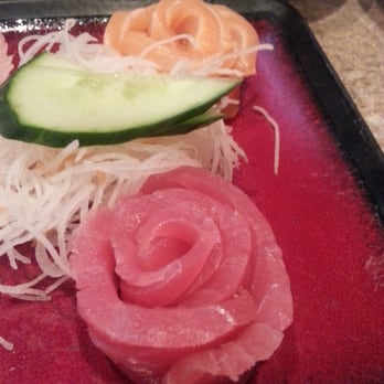 Sushiya Sushi - Yes, I would love a bouquet of raw fish roses from Sushiya- any day. This is Salmon in the back and Tuna up front. - Japanese Near Me - Gilbert, Arizona