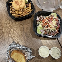 Texas Wedge Salad, Fairview Turkey Burger, and some free bread