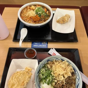 Marugame Udon - Nikutama, Squid, sweet potato, Tantan and Karaage - Japanese Near Me - Costa Mesa, California Marugame Udon - Nikutama, Squid, sweet potato, Tantan and Karaage - Japanese Near Me - Costa Mesa, California