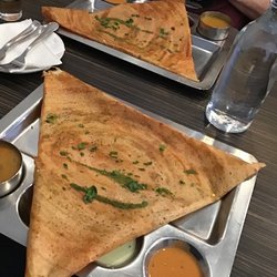 Annam South Indian Cuisine - TWO special aloo paneer dosa and extras... YUM!!