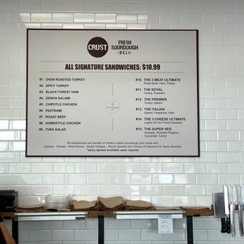 CRUST - Fresh Sourdough Deli - Menu as of 8.19.2021 - Sandwiches Near Me - Milpitas, California CRUST - Fresh Sourdough Deli - Menu as of 8.19.2021 - Sandwiches Near Me - Milpitas, California