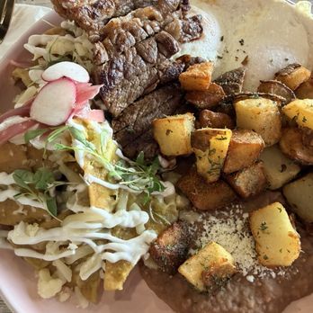 Vica's Cafe - green chilaquiles with the steak - Cafes Near Me - Chula Vista, California Vica's Cafe - green chilaquiles with the steak - Cafes Near Me - Chula Vista, California