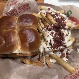 Big mouth bites with loaded fries (minus the jalapeños)