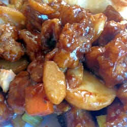 Plaza Dragon - The Kung Po Chicken is really tasty.  I missed the peanuts; but the water chestnuts provided quite a bit of crunch.