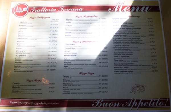 Menu photo 3 Trattoria Toscana Warsaw, MZ