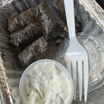 Green Olive - Dolmas with Tzatziki sauce - Greek Near Me - Cranbury, New Jersey Green Olive - Dolmas with Tzatziki sauce - Greek Near Me - Cranbury, New Jersey