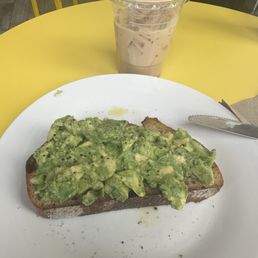 Lemon zatar avo toast and sweet potato spiced latte