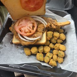 Brass Rack - Pork Chop on Texas Toast w/Okra